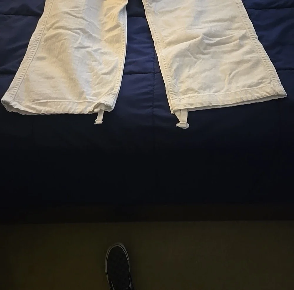 Men's White Cargo Pants - Lightweight Everyday Wear 38X30